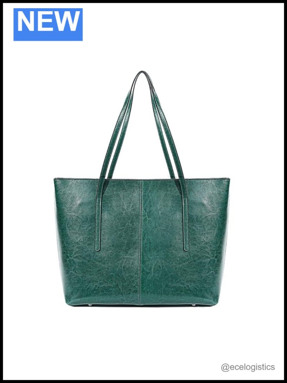 Genuine Leather Large Tote Handbag with Shoulder Strap